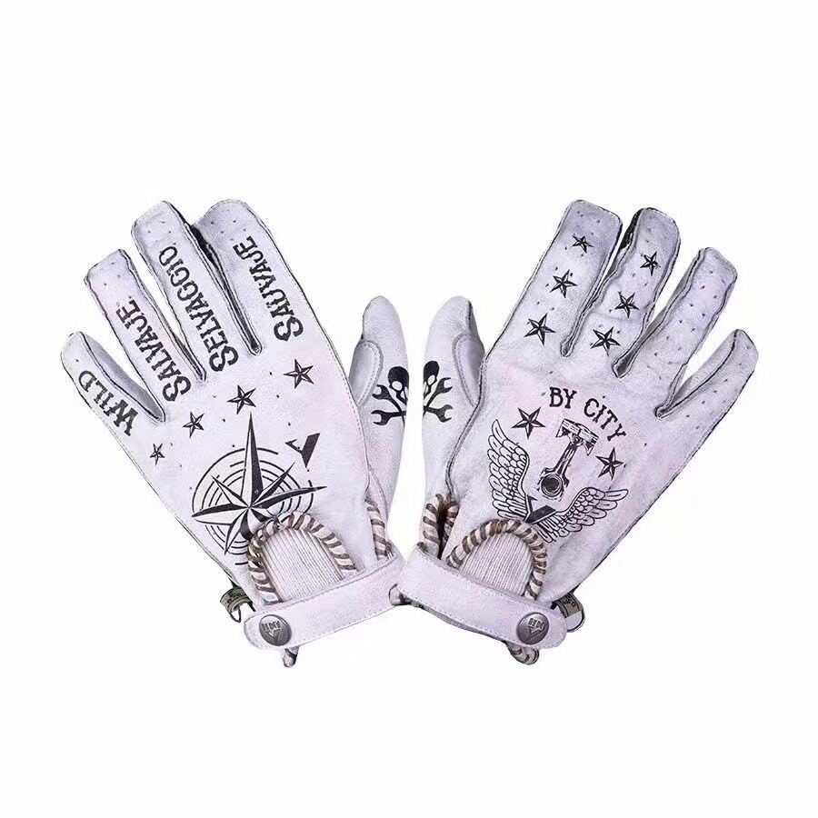 Retro Harley-Style Full-Finger Motorcycle Gloves-G43