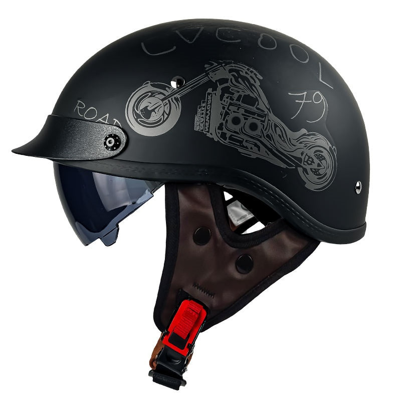 DOT Retro Open-Type Motorcycle Half Helmet Breathable-I13