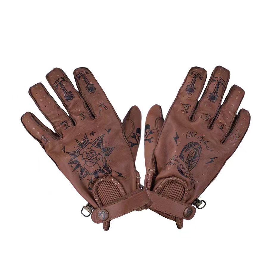 Retro Harley-Style Full-Finger Motorcycle Gloves-G43