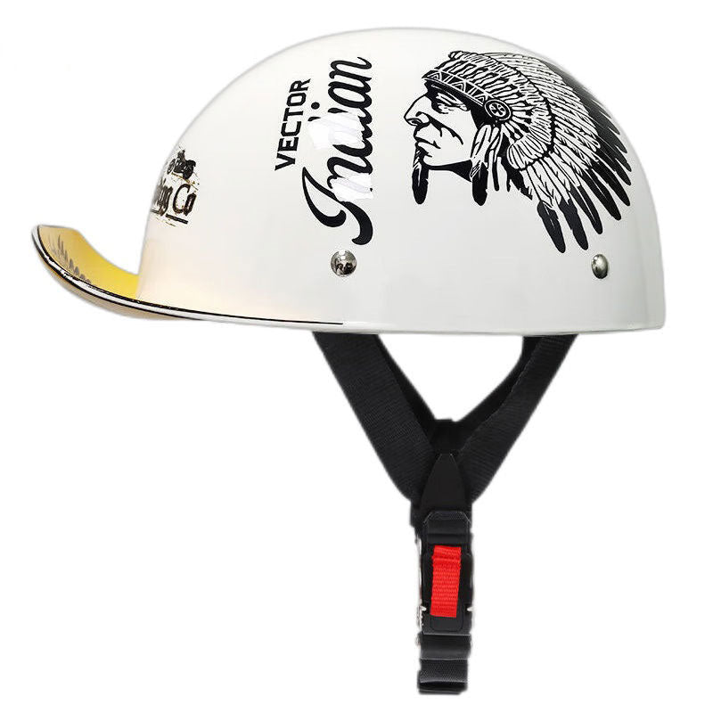 Retro baseball cap, retro motorcycle half helmet-I14