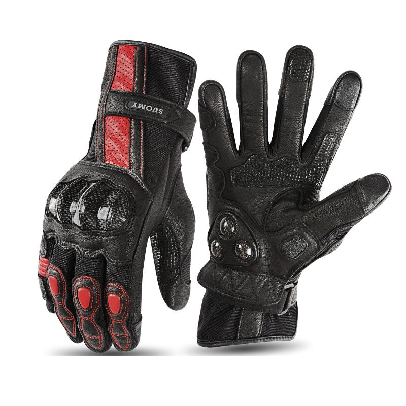 Genuine leather breathable retro motorcycle riding gloves-G82