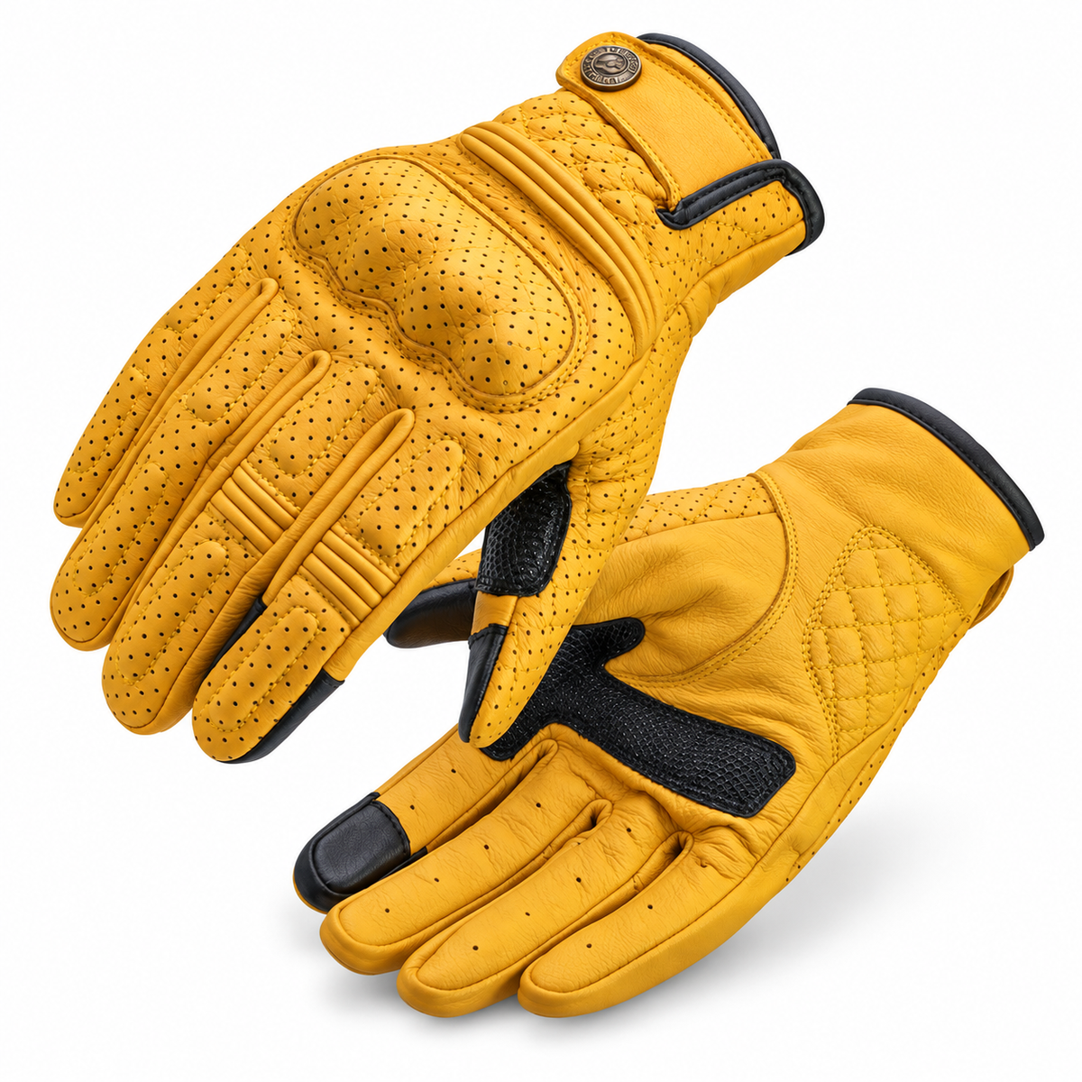 KTVMOTO Vintage Sheepskin Motorcycle Riding Gloves-G103