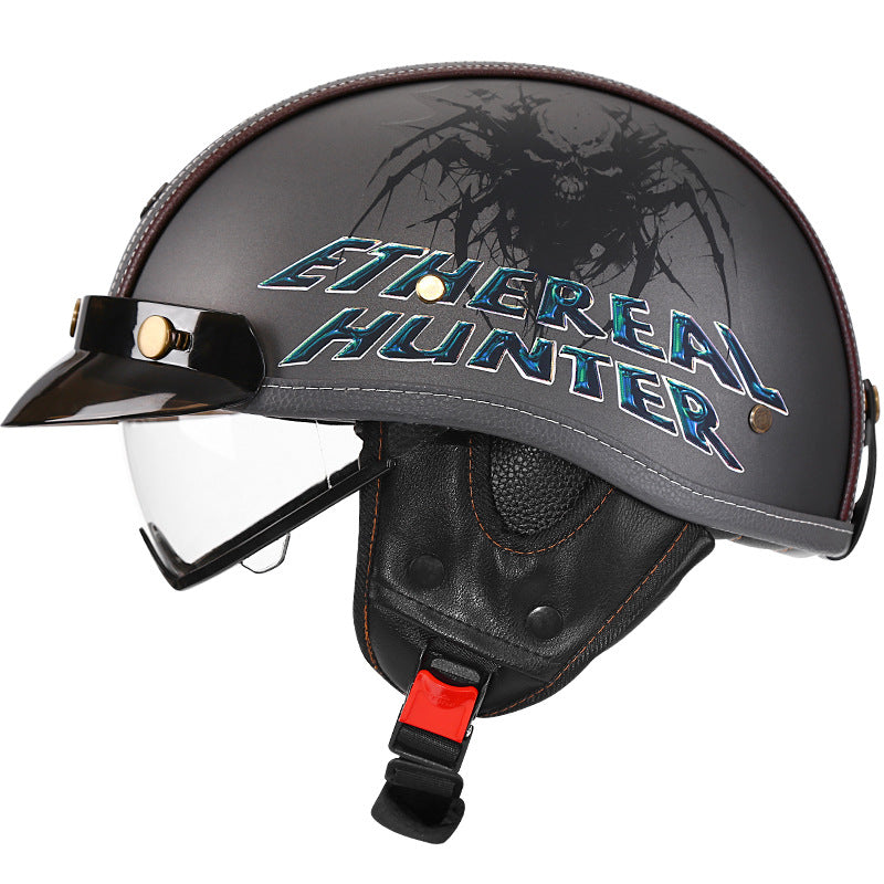 Retro-style cruiser motorcycle helmet-I50