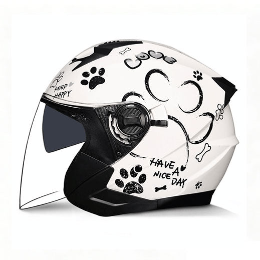 DOT certified dual-lens retro open-face motorcycle helmet-I55