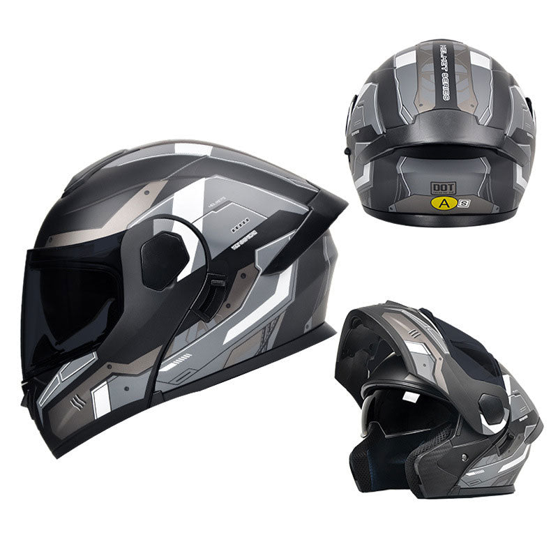 Dual-lens flip-up motorcycle helmet-I95