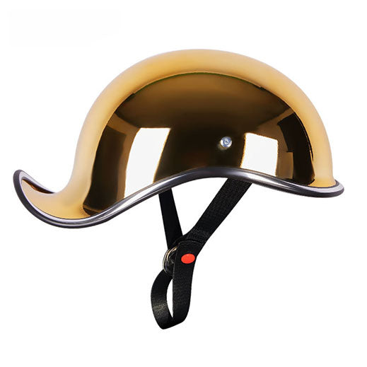 Chrome Gold ducktail motorcycle half helmet-I42 Gold plating / XL