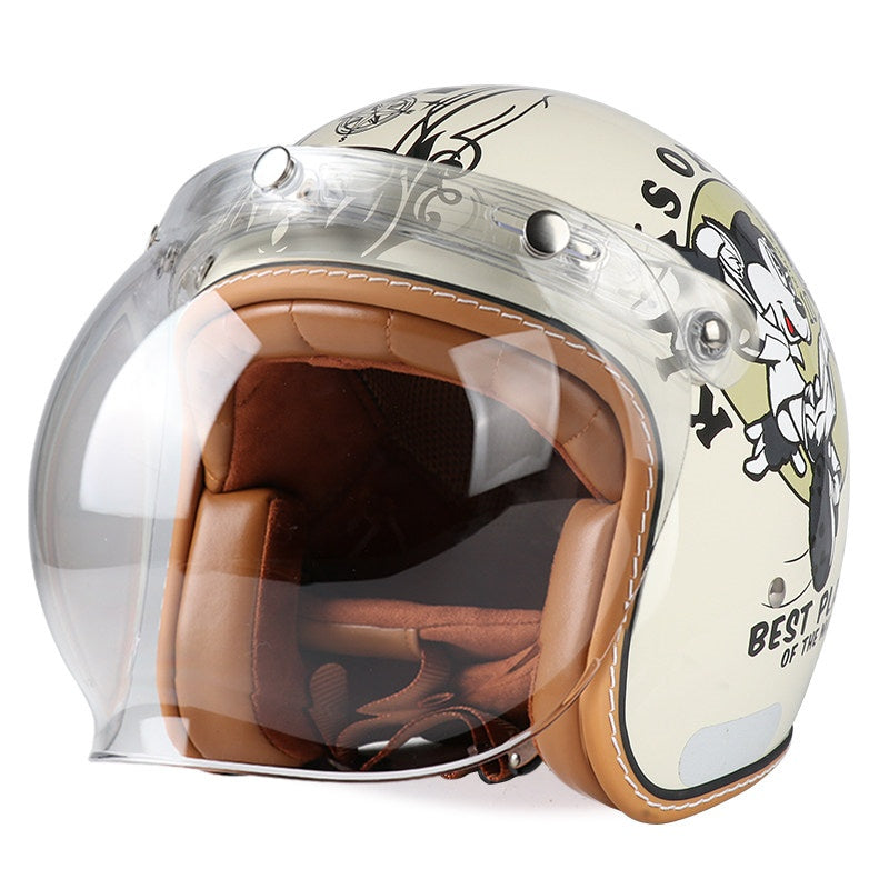 DOT Motorcycle Helmet 3/4 Half Helmet-I17
