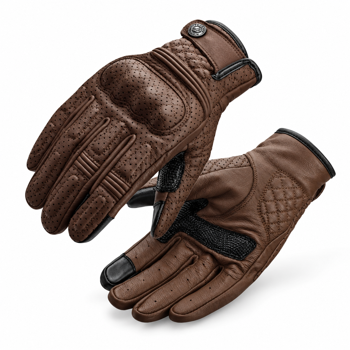 KTVMOTO Vintage Sheepskin Motorcycle Riding Gloves-G103