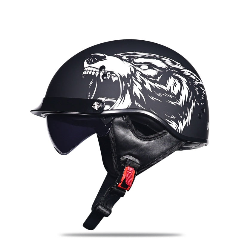 Retro half-helmet motorcycle helmet-I259