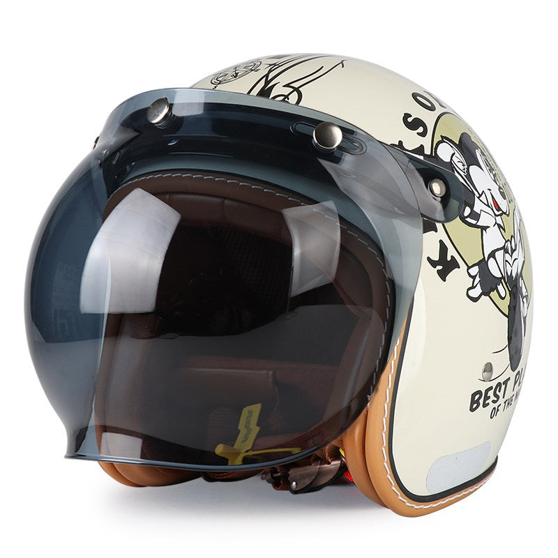 DOT Motorcycle Helmet 3/4 Half Helmet-I17