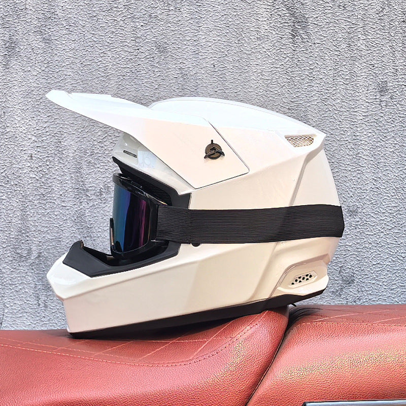 Off-road motorcycle helmet with detachable goggles-I170