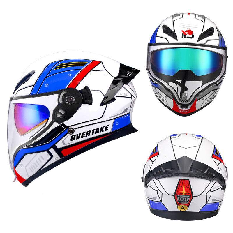 Double-lens pattern full-face motorcycle helmet-I82