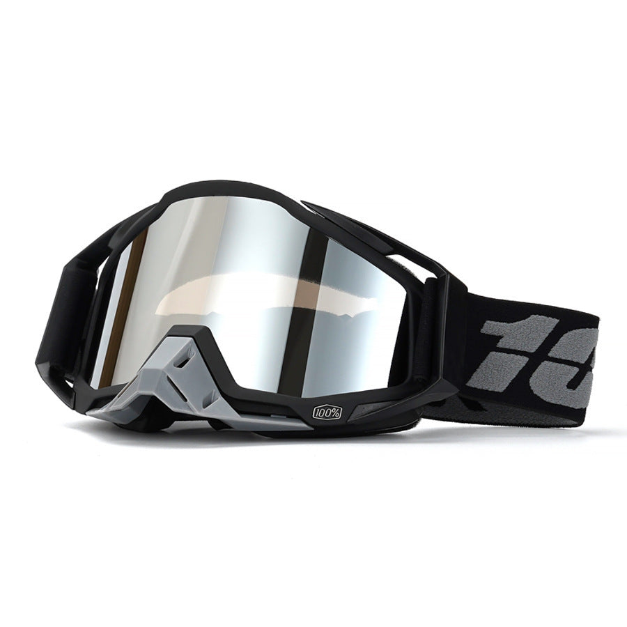 Black-White, and Grey Off-Road Motorcycle Goggles-H06