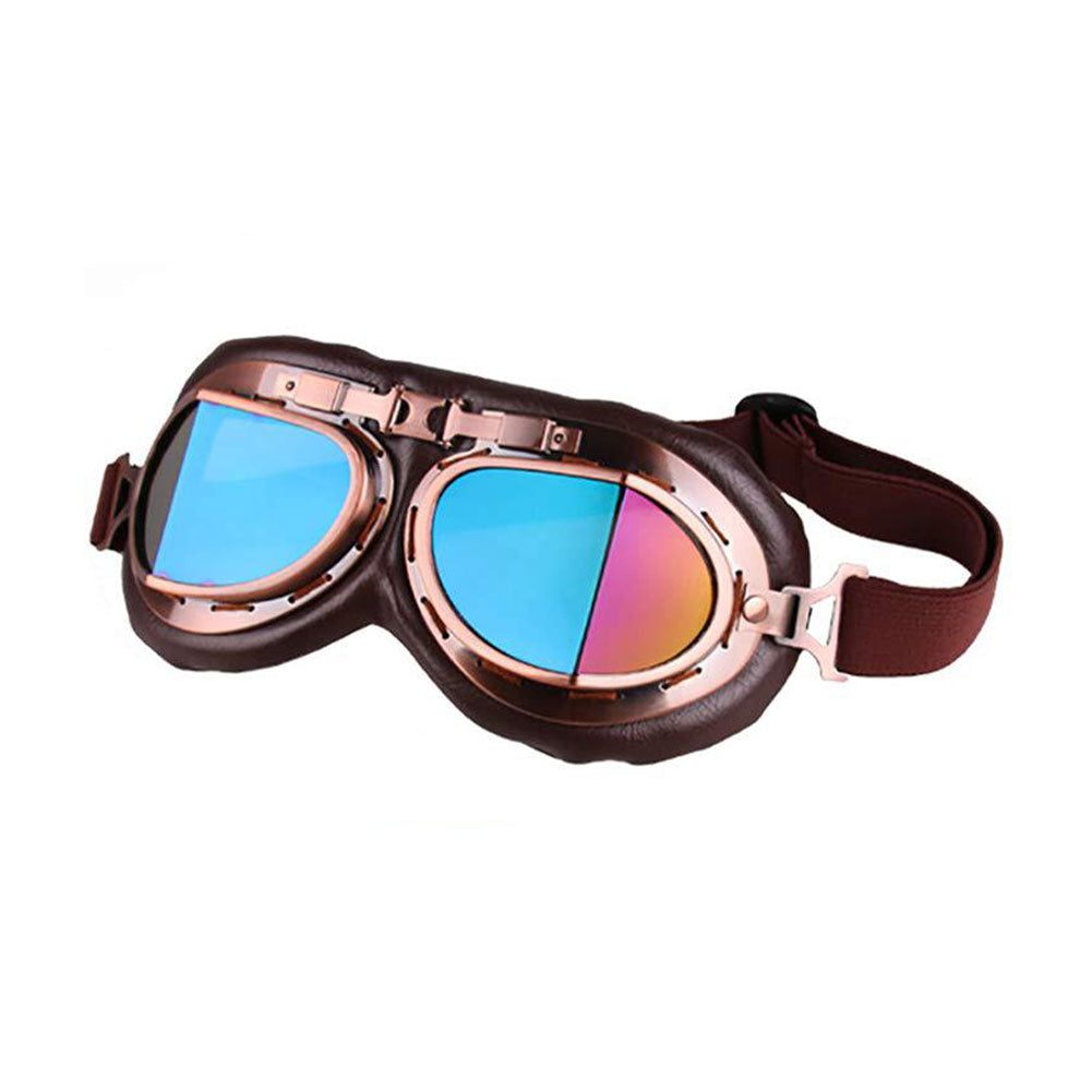Retro motorcycle steampunk angled goggles-H40