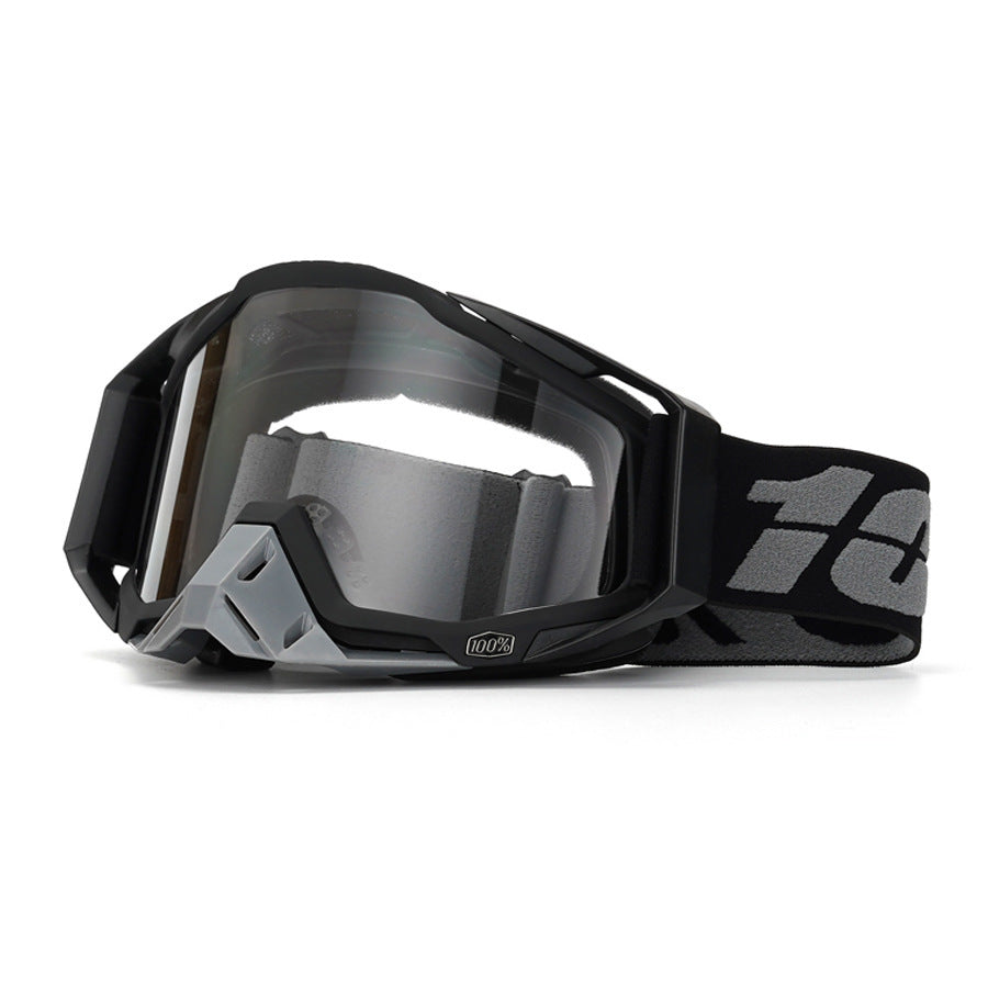 Black-White, and Grey Off-Road Motorcycle Goggles-H06