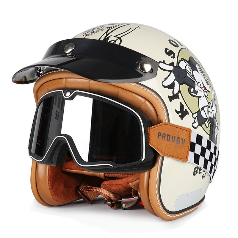 DOT Motorcycle Helmet 3/4 Half Helmet-I17