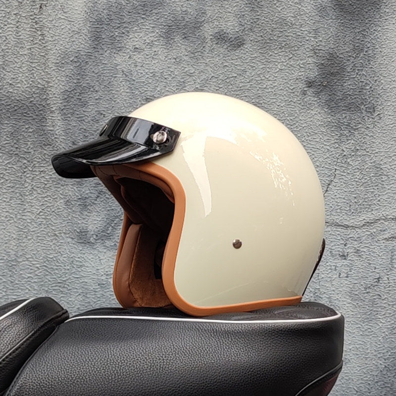 Retro motorcycle open helmet-I20