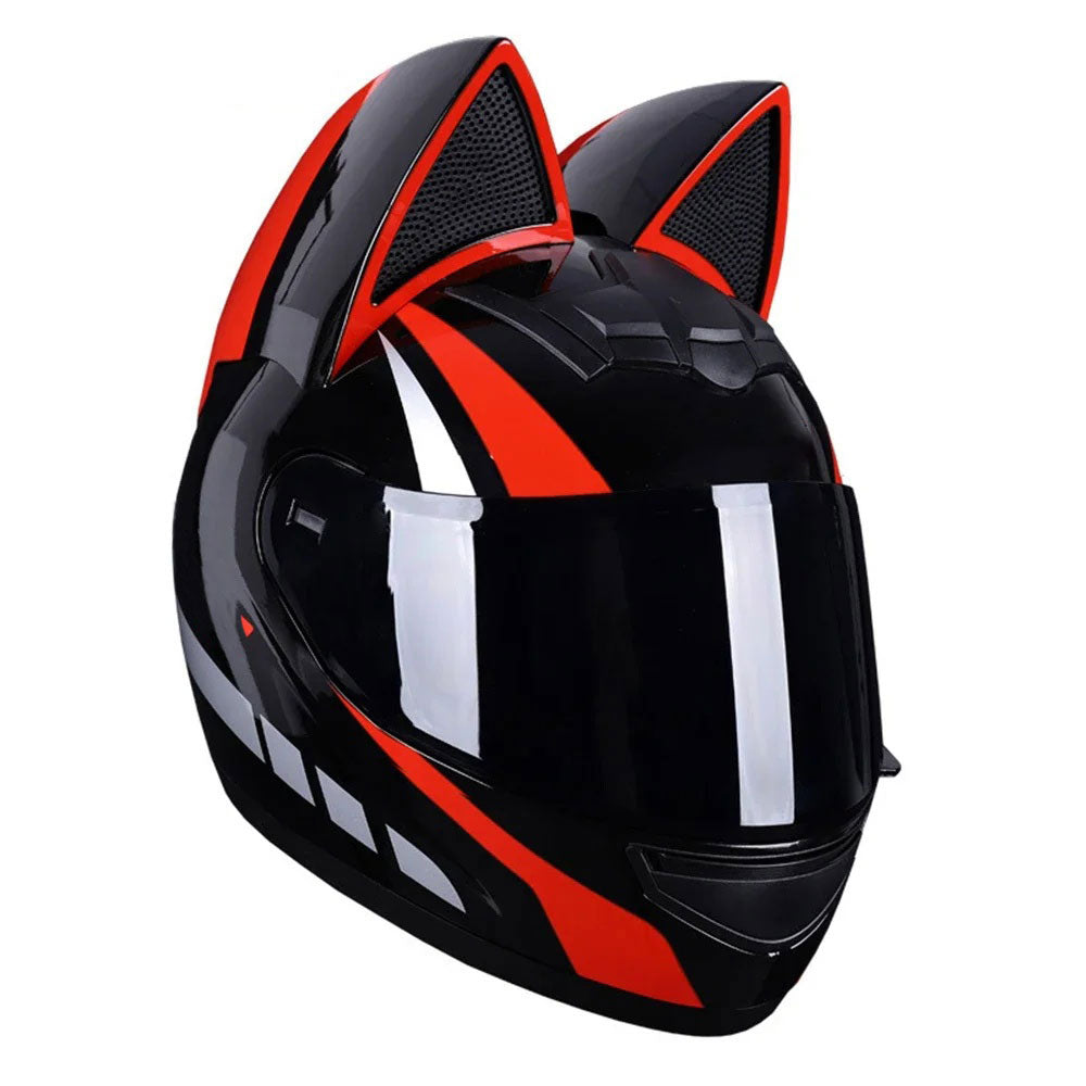 DOT certified cat ear full-face motorcycle helmet-I02