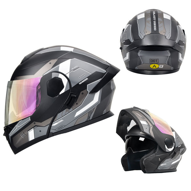 Dual-lens flip-up motorcycle helmet-I95