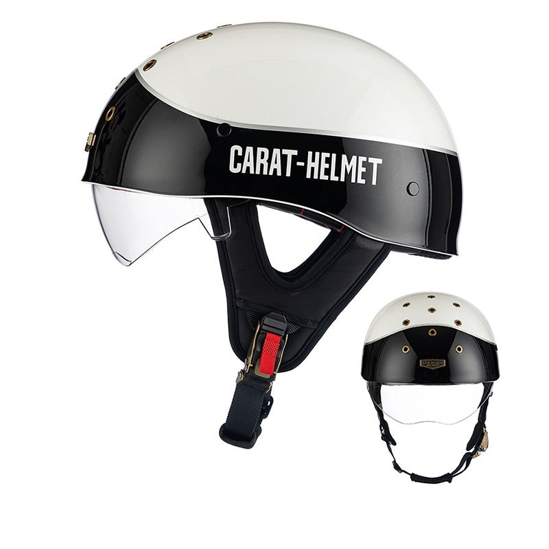 Retro half helmet with nine ventilation holes - I28