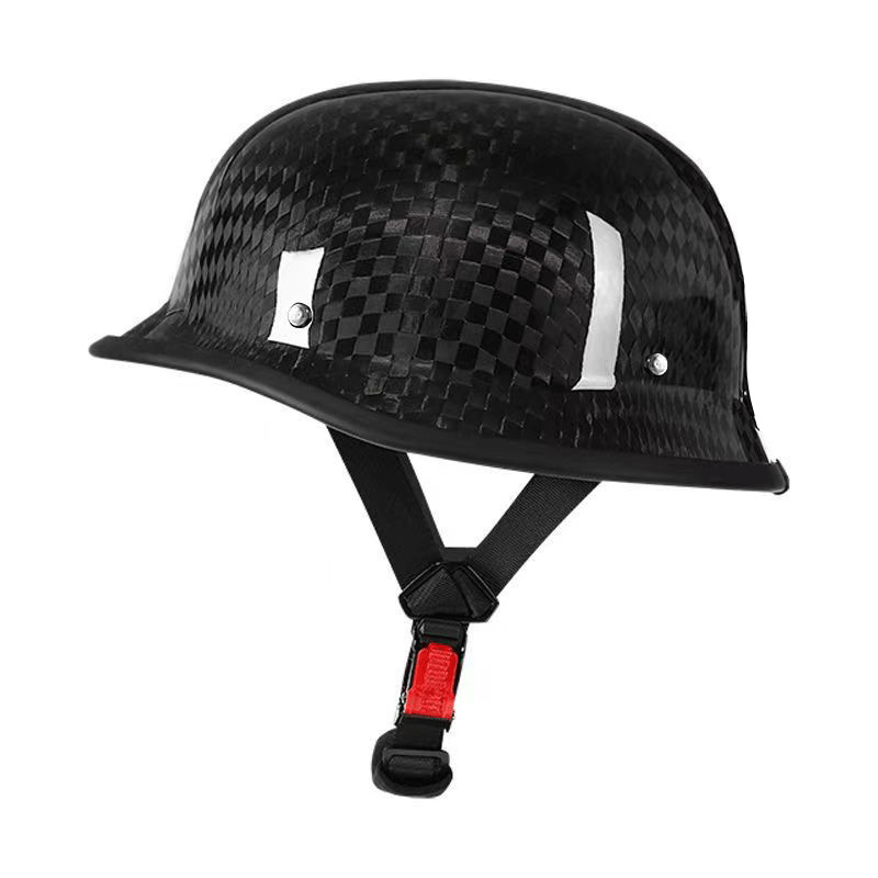 Carbon fiber retro motorcycle half helmet-I51