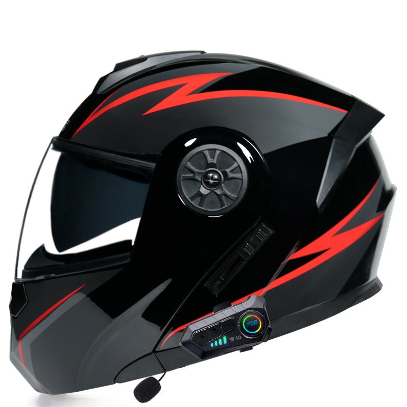 Dual-Visor Bluetooth Flip-Up Motorcycle Helmet - I232