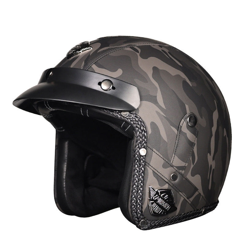 Retro lightweight open-face motorcycle helmet-I26