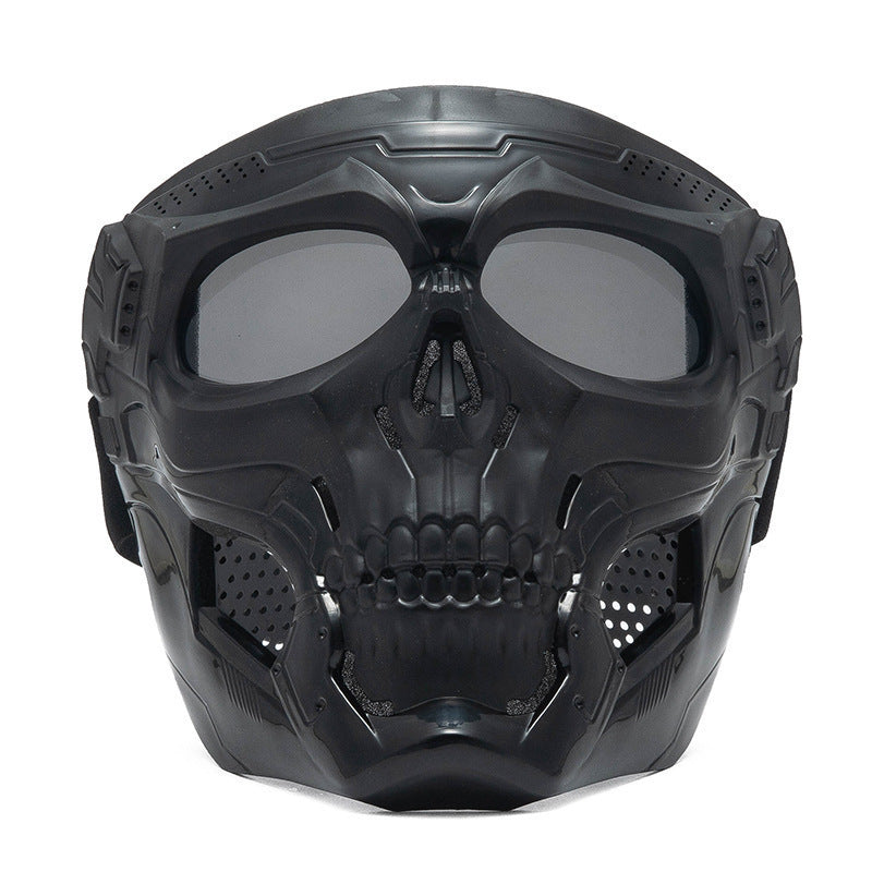 Skull-themed motorcycle riding mask for full face protection-H49