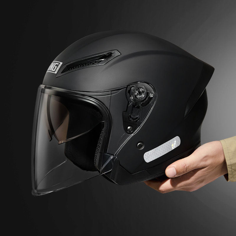 Dual-lens open-face motorcycle helmet-I78