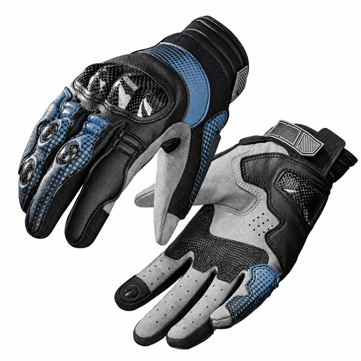 KTVMOTO Carbon Fiber Fingerless Motorcycle Gloves, Anti-Slip-G107