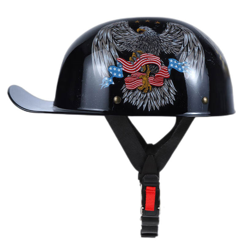 Retro baseball cap, retro motorcycle half helmet-I14