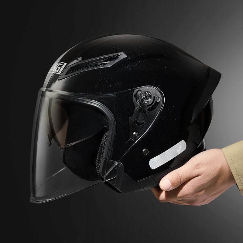 Dual-lens open-face motorcycle helmet-I78
