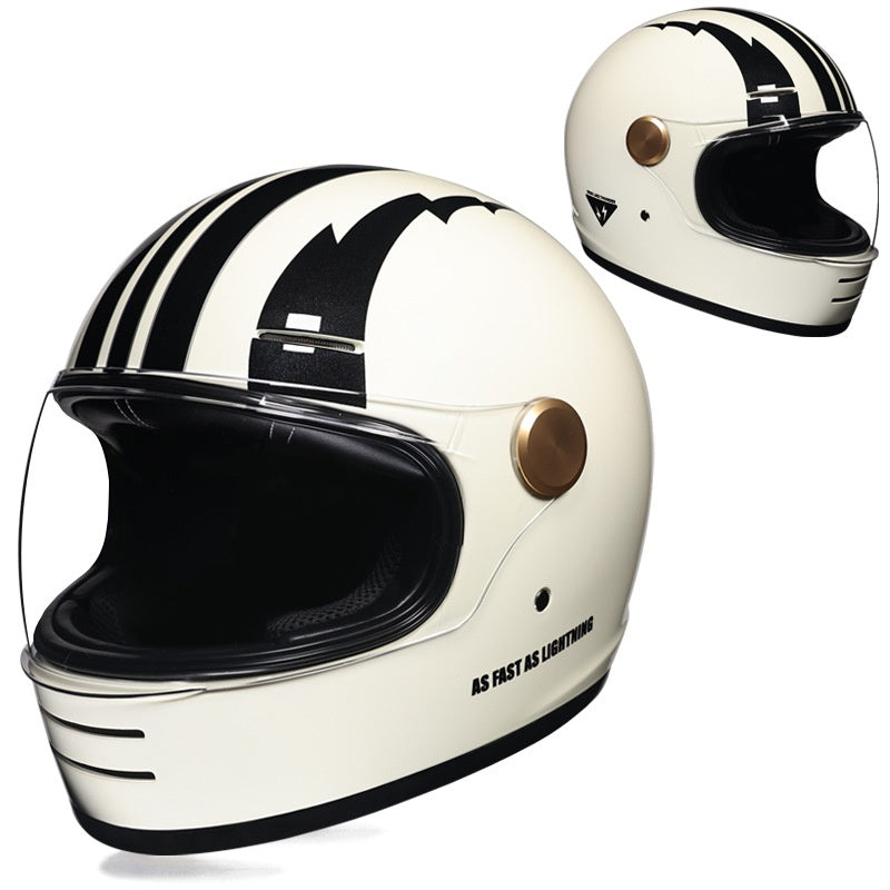 Retro-style full-face cruiser motorcycle helmet-I250