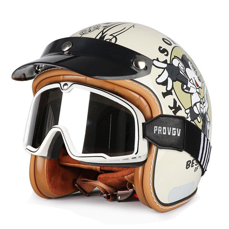 DOT Motorcycle Helmet 3/4 Half Helmet-I17
