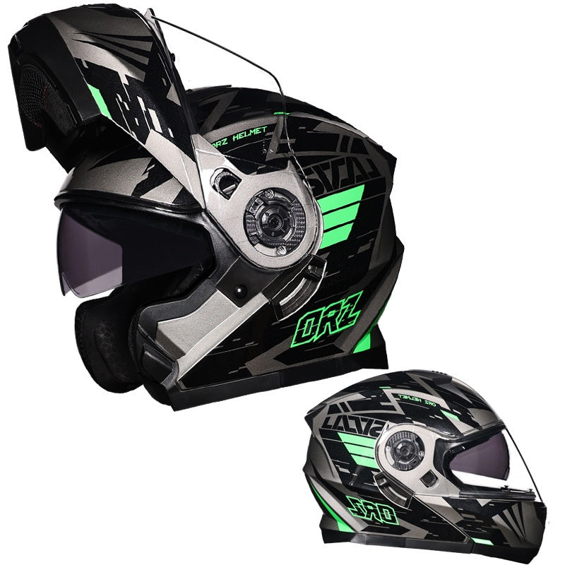 DOT-Certified Dual-Visor Modular Racing Motorcycle Helmet-I214