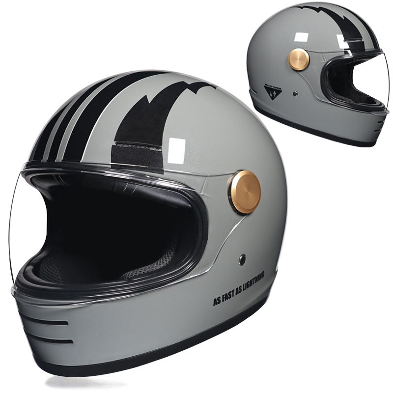 Retro-style full-face cruiser motorcycle helmet-I250