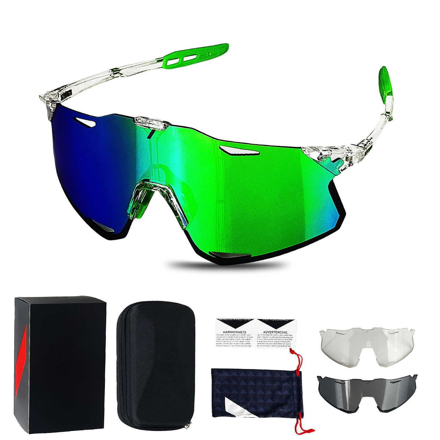 KTVMOTO Motorcycle riding sports goggles with interchangeable lenses set-H62