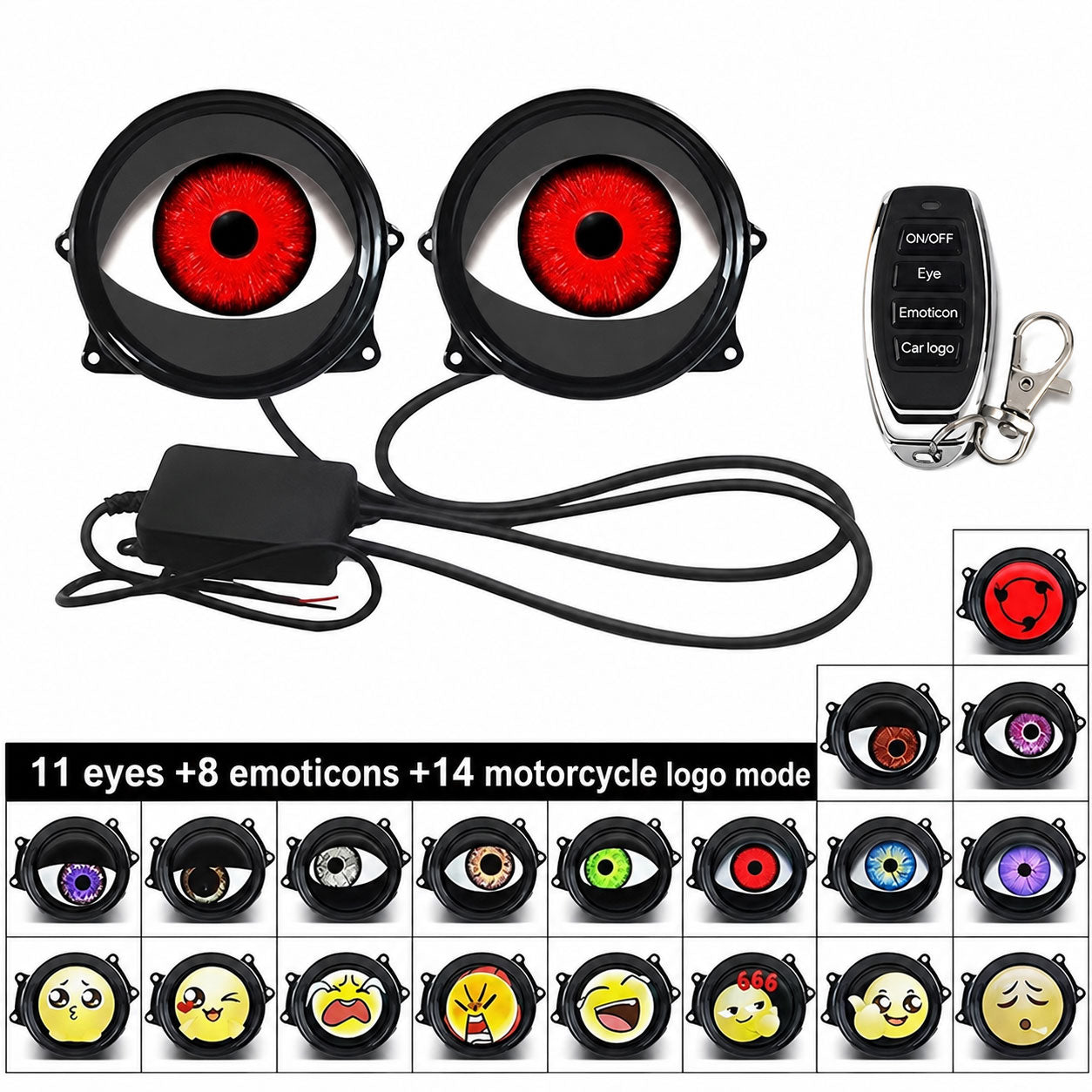 KTVMOTO Motorcycle dynamic big eyes devil eye light-D24