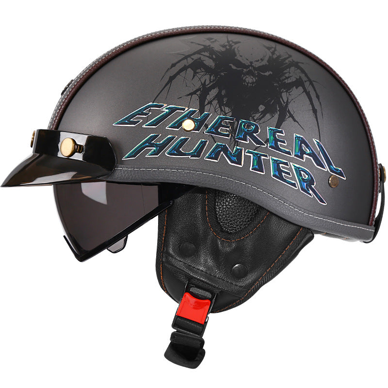 Retro-style cruiser motorcycle helmet-I50