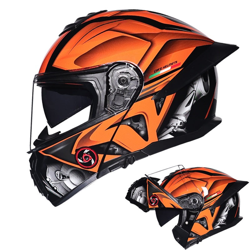 DOT Motorcycle Flip-Up Helmet with Double Mirrors-I180