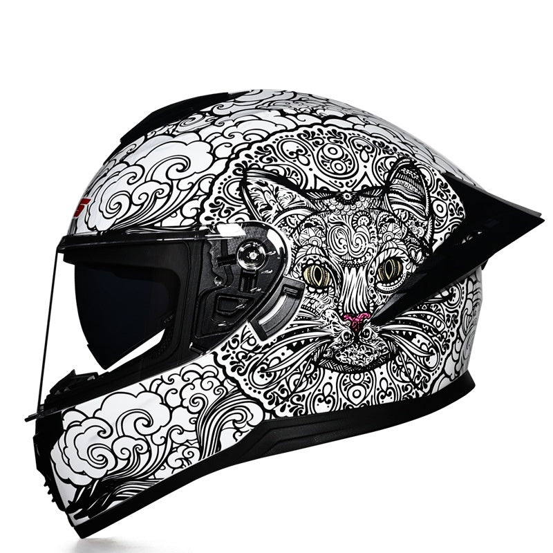 Dual-Visor Full-Face Motorcycle Commuter Helmet-I196