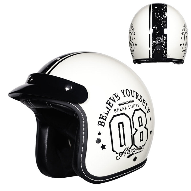 Open-face motorcycle helmet with sun visor-I21