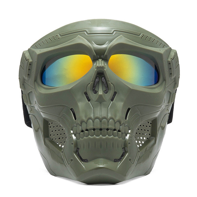 Skull-themed motorcycle riding mask for full face protection-H49