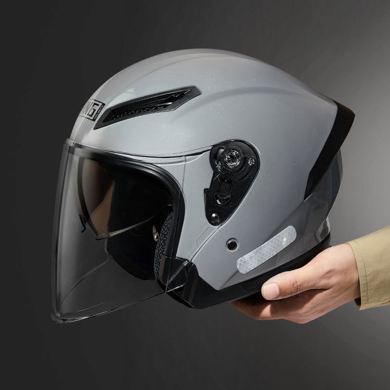 Dual-lens open-face motorcycle helmet-I78