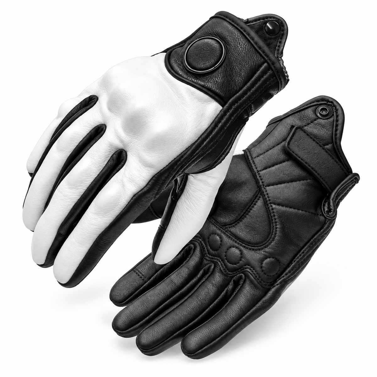 KTVMOTO Touchscreen Genuine Leather Motorcycle Riding Gloves - G105