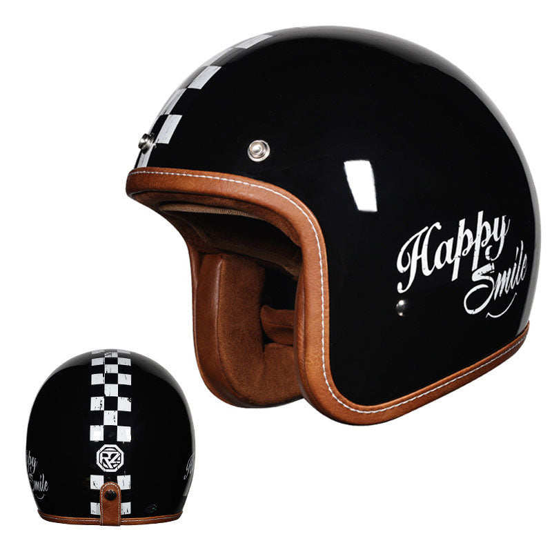 Retro rally motorcycle helmet-I24