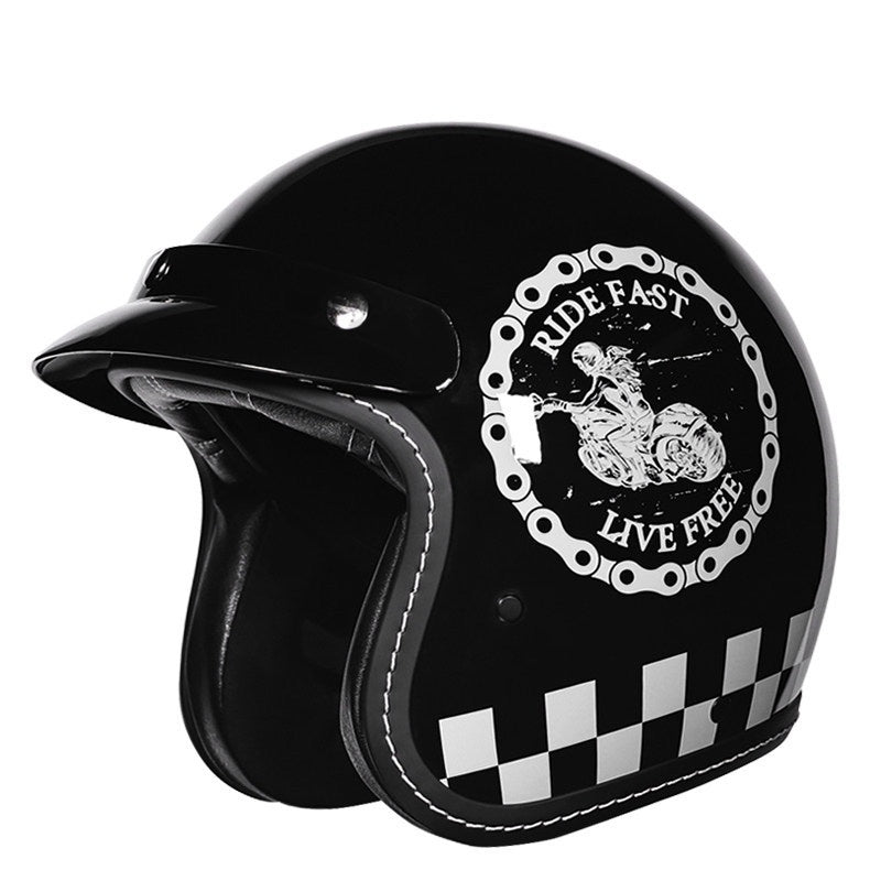 Open-face motorcycle helmet with sun visor-I21