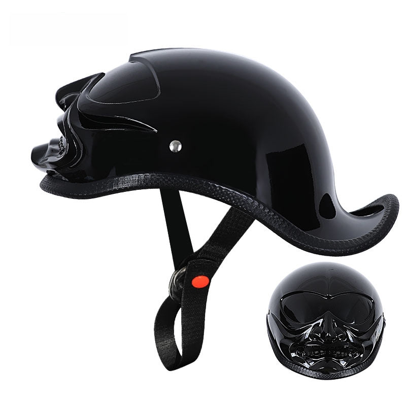 Classic ducktail motorcycle half-helmet Harley style — I41