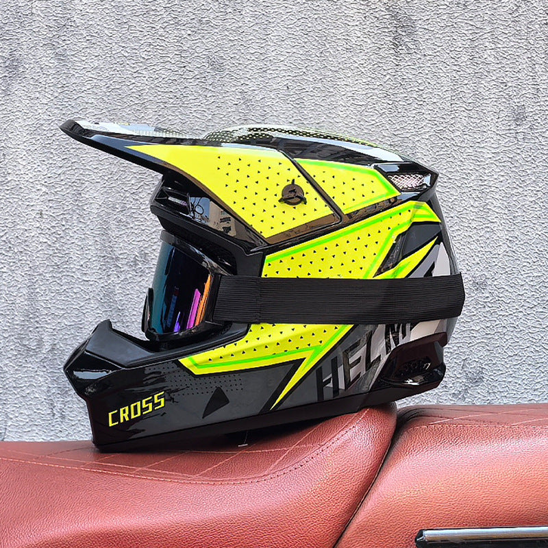 Racing Motocross Full-Face Helmet with Goggles-I171