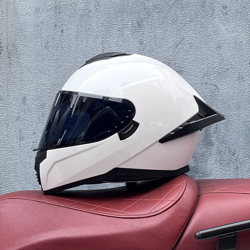Premium dark tea-tinted dual-visor motorcycle helmet-I195